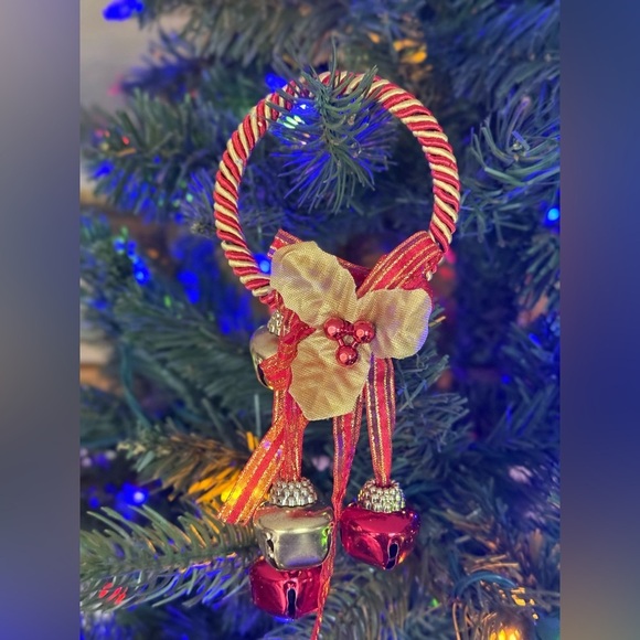 Festive Red and Gold Bell Christmas Ornament